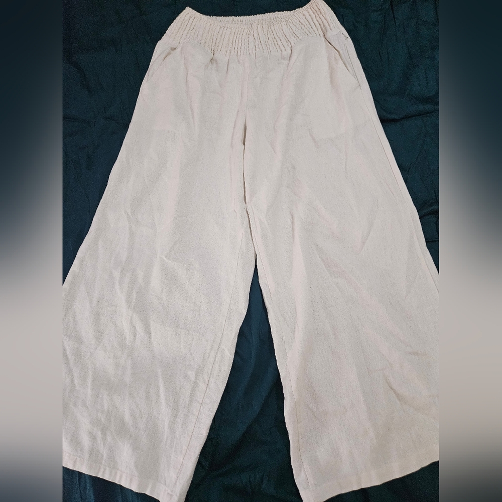Jones New York Wide Leg Smocked Waist Trousers